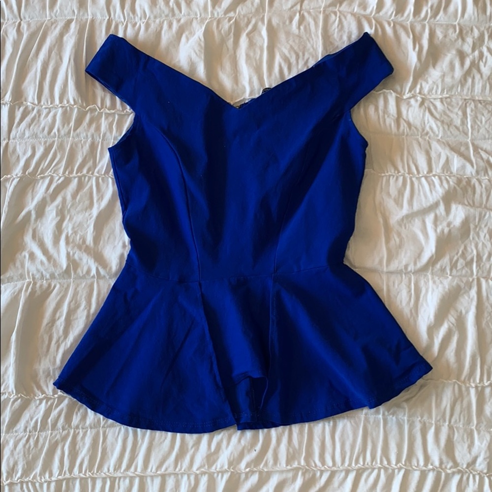 Royal Blue Off The Shoulder Top